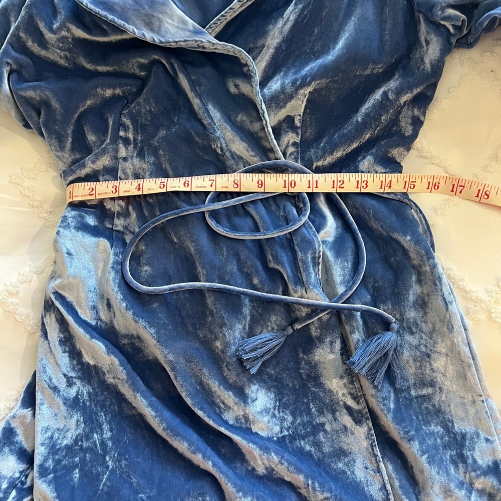 Free People Viola sky blue crushed velvet romper - Picture 13 of 16